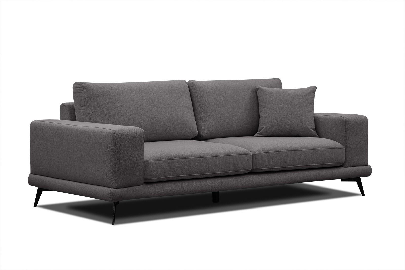 SOFA MEDIOLANE 3-Sitzer, graphitfarben - Graphitfarben, Holzwerkstoff/Textil (233/87/96cm) - Courtois Laville
