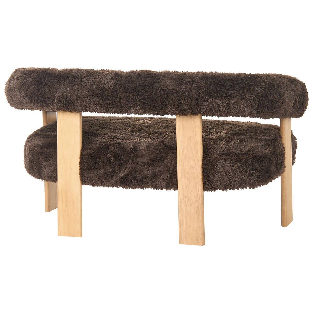 POHOVKA 2-místná Umělá kožešina Tmavě hnědá/Světle hnědá Ilbro - tmavě hnědá, textil (138/76/68cm) - Beliani