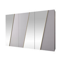 DREHTÜRENSCHRANK Zen 3L 300 cm - Goldfarben/Schwarz, Holzwerkstoff/Kunststoff (300/202/50cm) - MIRJAN24