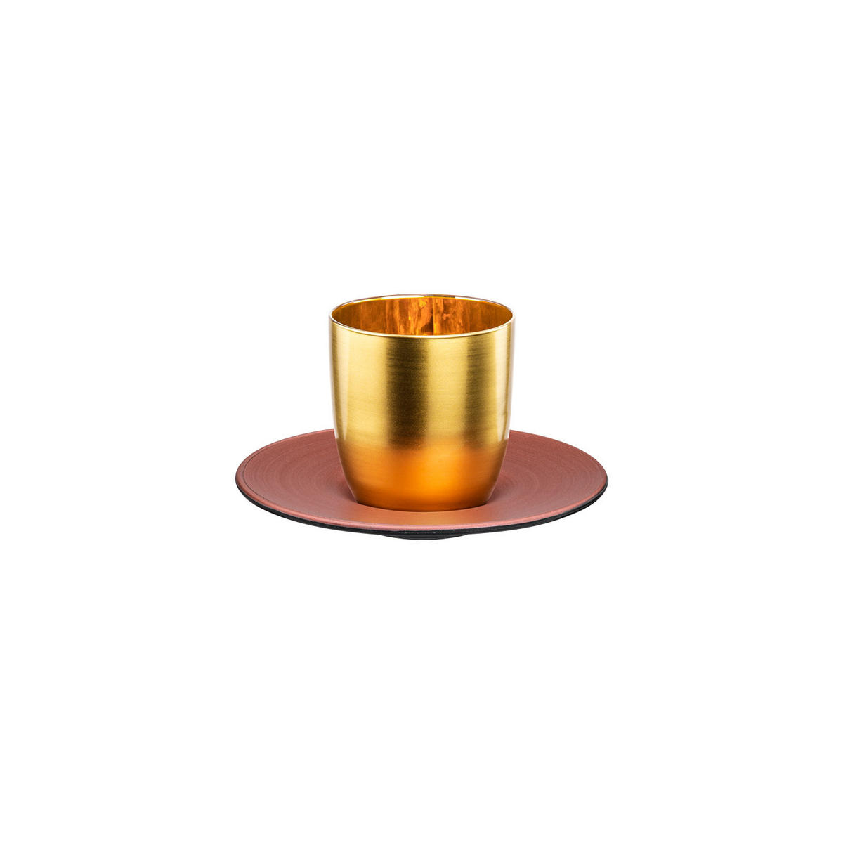 ESPRESSOTASSE MIT UNTERTASSE Cosmo Collect Gold / Kupfer 100 ml - Goldfarben/Kupferfarben, Glas (0.1L) - Eisch