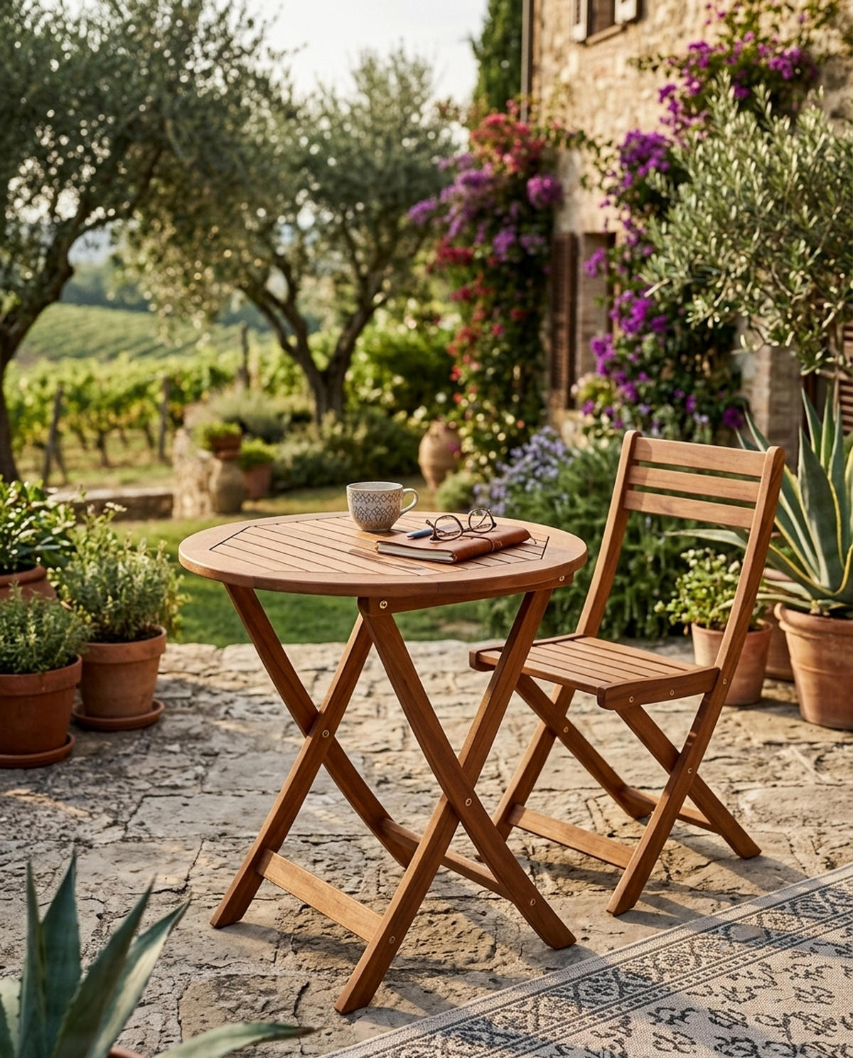 KLAPPTISCH Sidney 65cm rund aus Eukalyptusholz - Braun, Holz (65/65/72cm) - TPFGarden