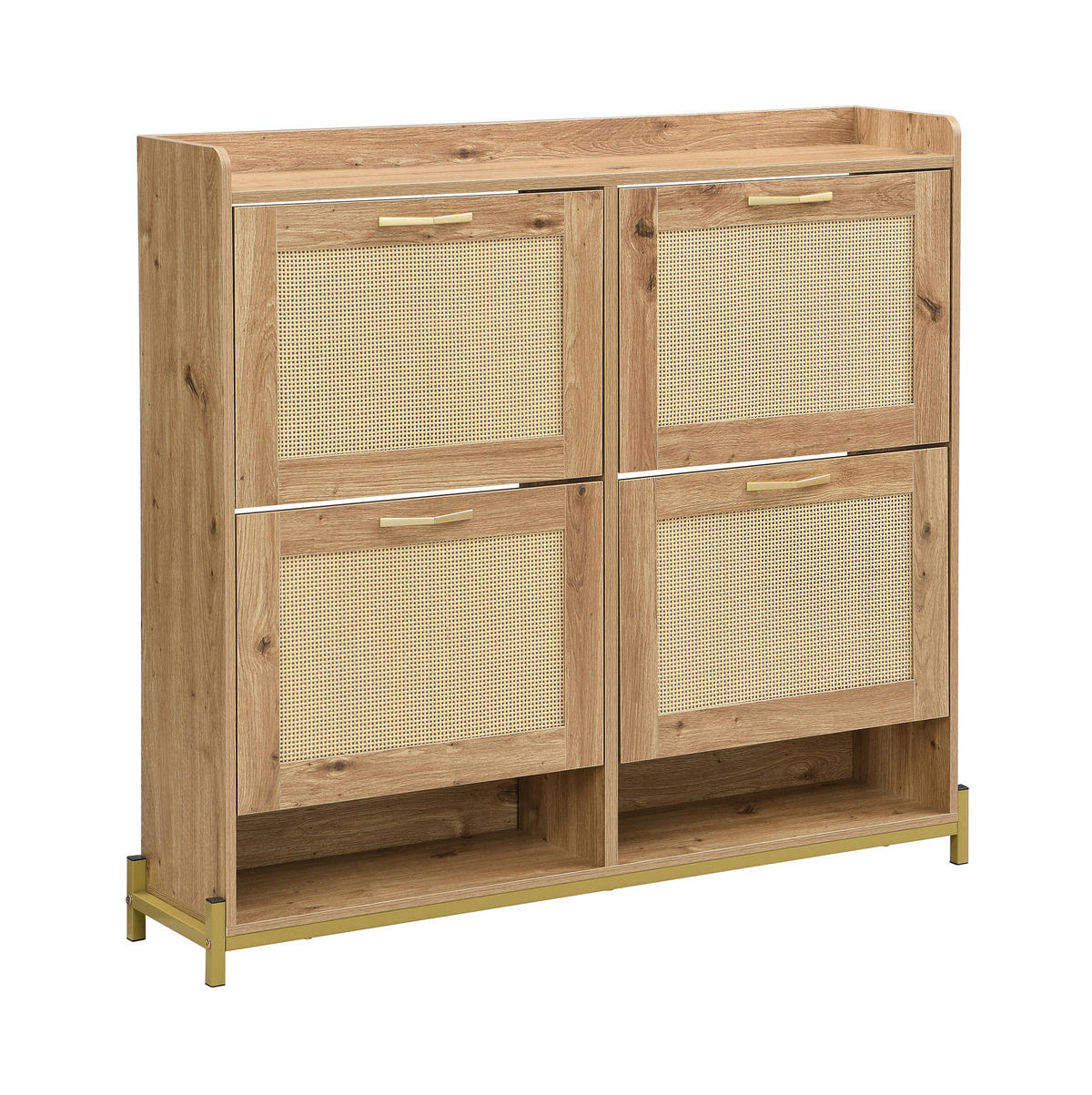 SCHUHSCHRANK 108,5/24/100 cm holzfarben aus MDF mit Ablagefach - Naturfarben, Holzwerkstoff (108.5/100/24cm) - OKWISH