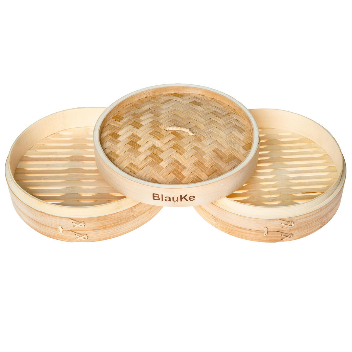 BAMBUSDÄMPFER 25cm mit Zubehör - Beige, Holz (25.5/14/25.5cm) - BlauKe