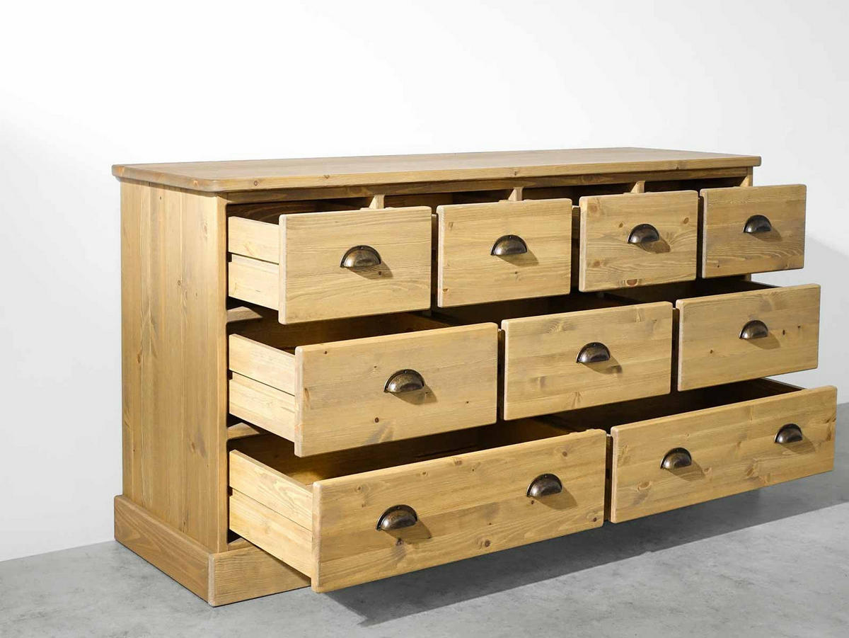 KOMMODE aus Massivholz Dakota 1 - Hellbraun, Holz (152/80/45cm) - Seart