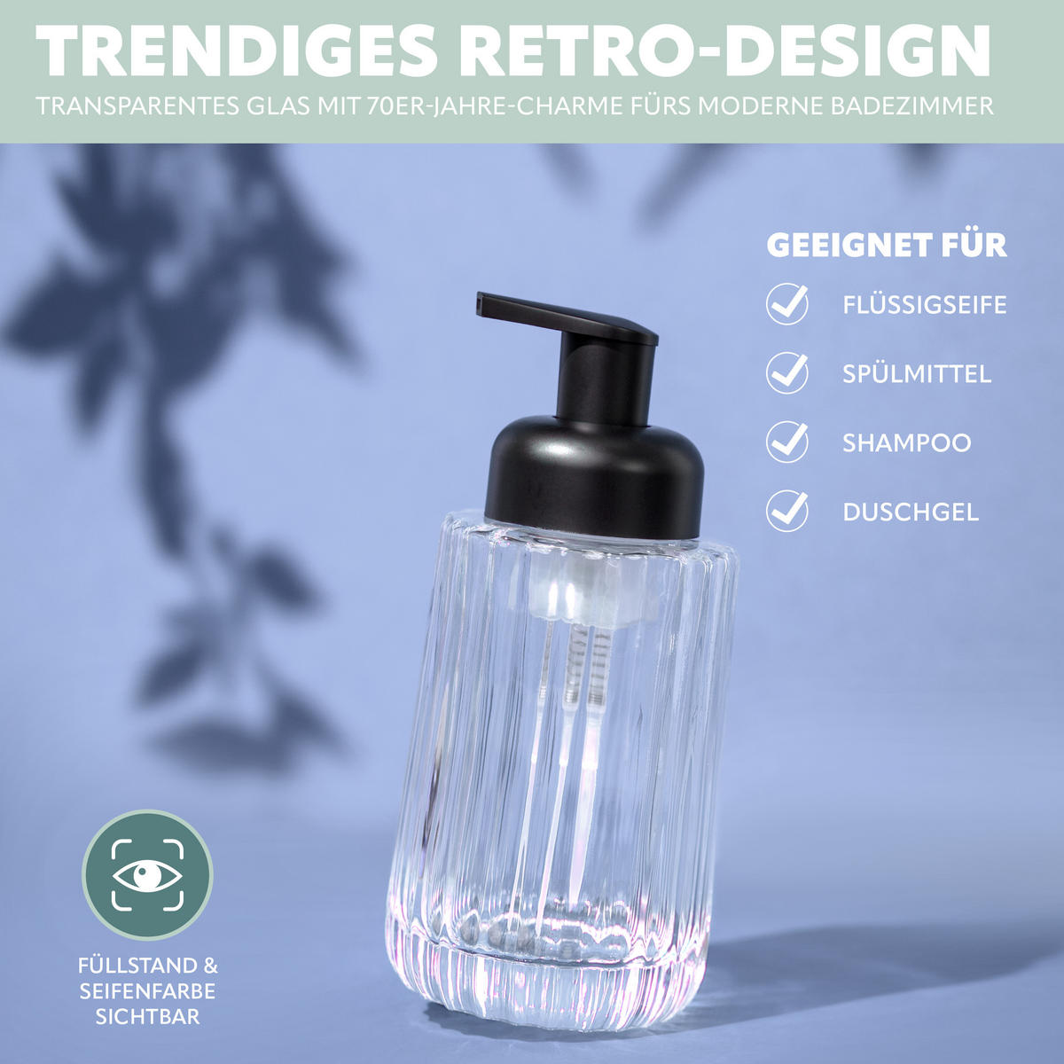 SEIFENSPENDER, weiß - Transparent, Glas (7.5/17/7.5cm) - bremermann