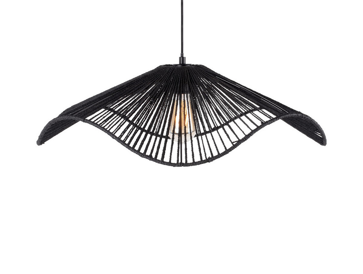 HANGELAMPE Sombra 62/62/19 cm - Schwarz, Naturmaterialien (62/62/19cm) - Leitmotiv