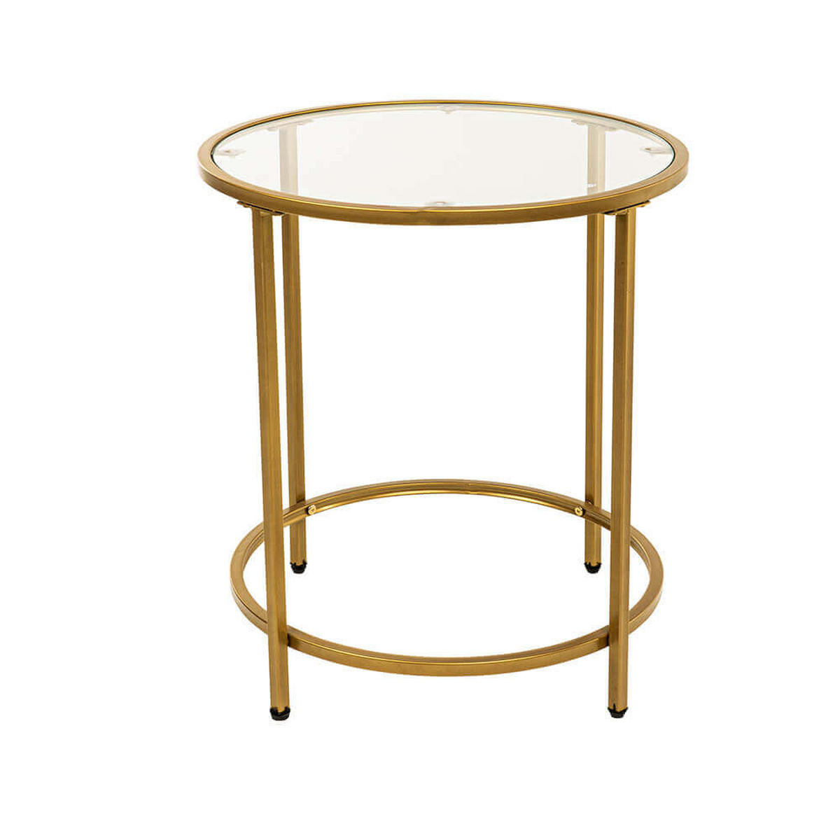 BEISTELLTISCH MASEI - Goldfarben, Glas/Metall (50/50/55cm) - Home Deluxe