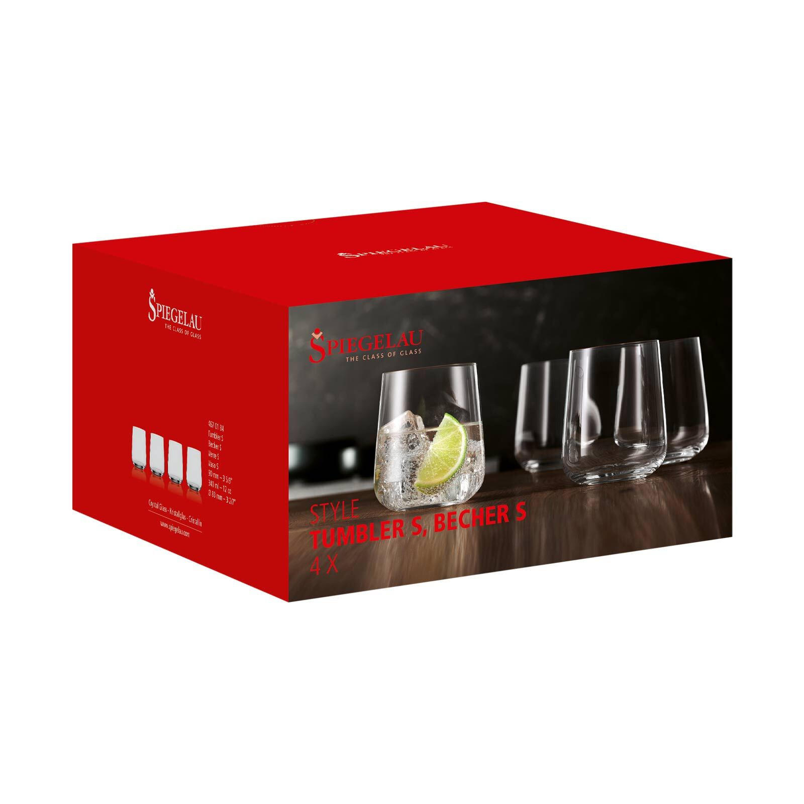 TRINKBECHER Style transparent 340 ml 4er Set - Transparent, Glas (0.34L) - Spiegelau