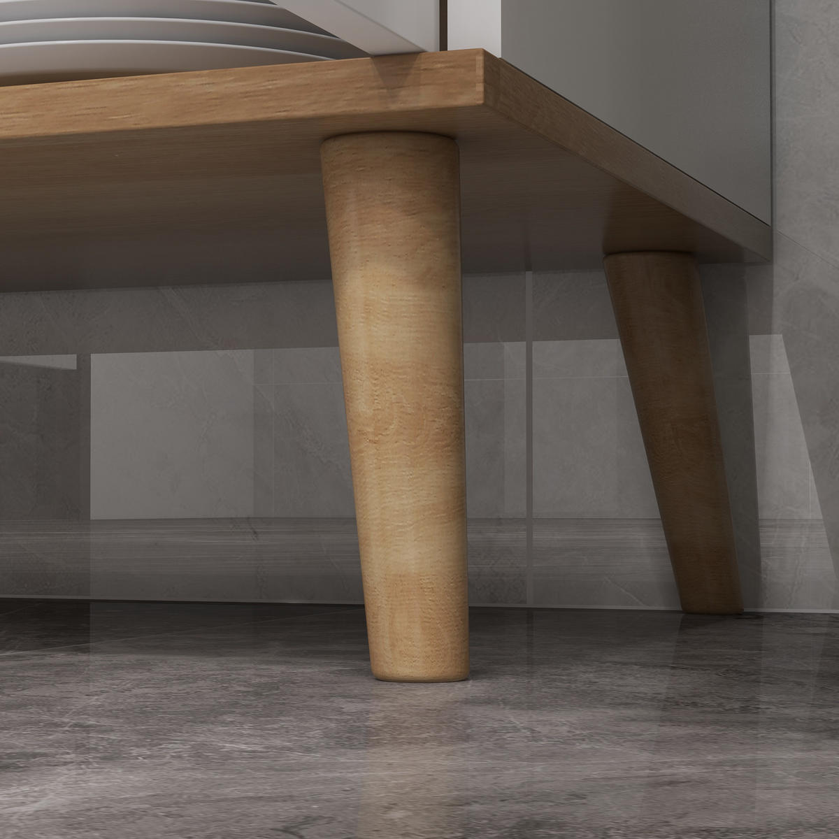 HIGHBOARD DE-11065 2 Türen, verstellbare Böden & Kabeldurchlass Weiß - Weiß, Holzwerkstoff (40/178/80cm) - ComfortXL