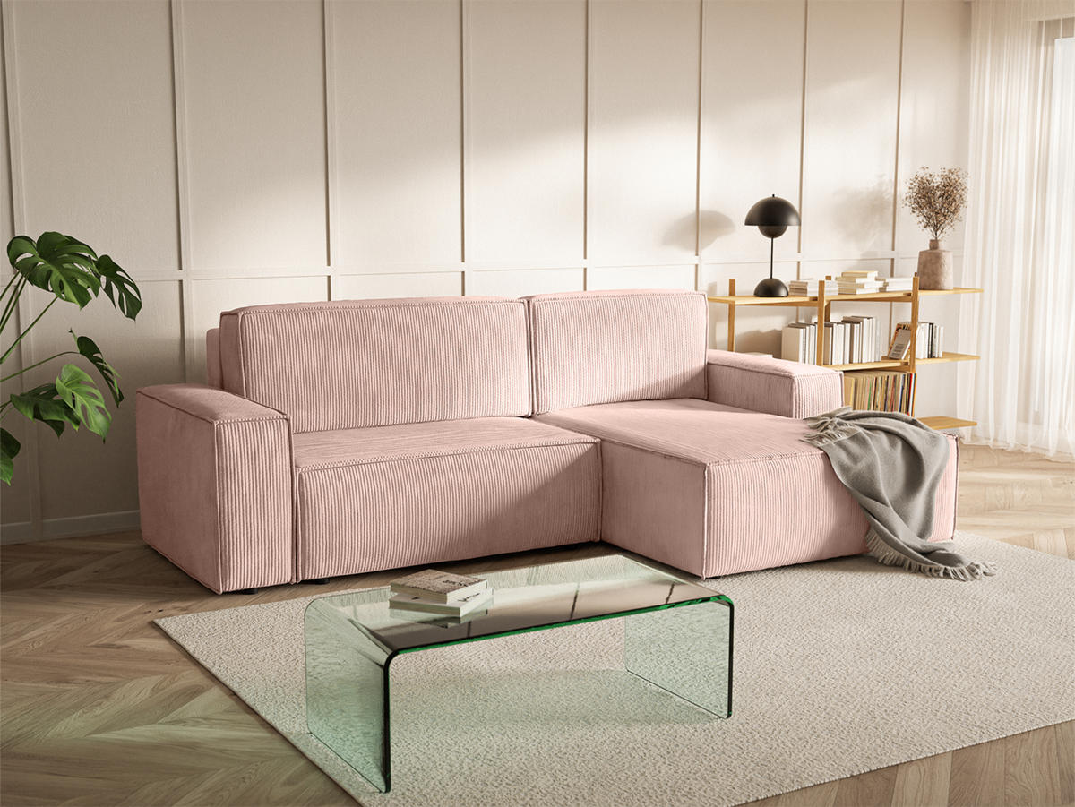 ECKSOFA Kokko mit Schlaffunktion, Hellrosa - Pink, Textil (267/167cm) - Fedve