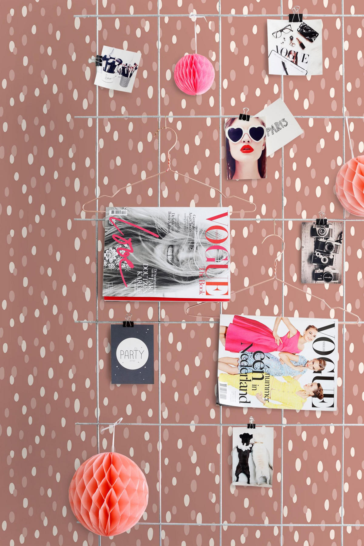 TAPETE Punkte 50 x 900 cm - Pink, Papier (50/0.1cm) - ESTAhome