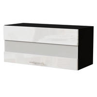 KLAPPHÄNGESCHRANK Essen W4BS/80/LAM Weiß Hochglanz / Schwarz Matt 80 / 32,5 / 36cm - Weiß Hochglanz/Schwarz, Holz/Holzwerkstoff (80/36/32.5cm) - Feldmann-Wohnen