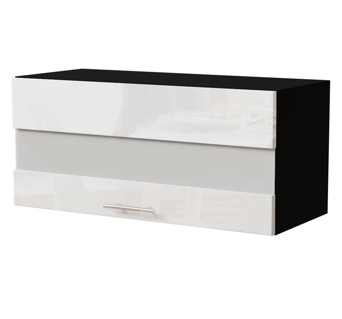 KLAPPHÄNGESCHRANK Essen W4BS/80/LAM Weiß Hochglanz / Schwarz Matt 80 / 32,5 / 36cm - Weiß Hochglanz/Schwarz, Holz/Holzwerkstoff (80/36/32.5cm) - Feldmann-Wohnen