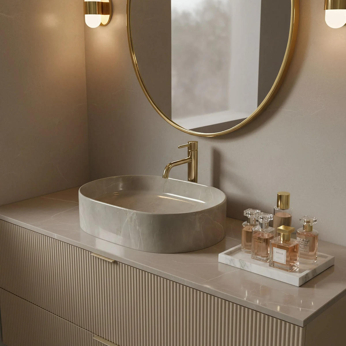 AUFSATZWASCHBECKEN NADIA 50 KASHMIR 50/38/14 cm - Grau, Keramik (50/14/38cm) - REA