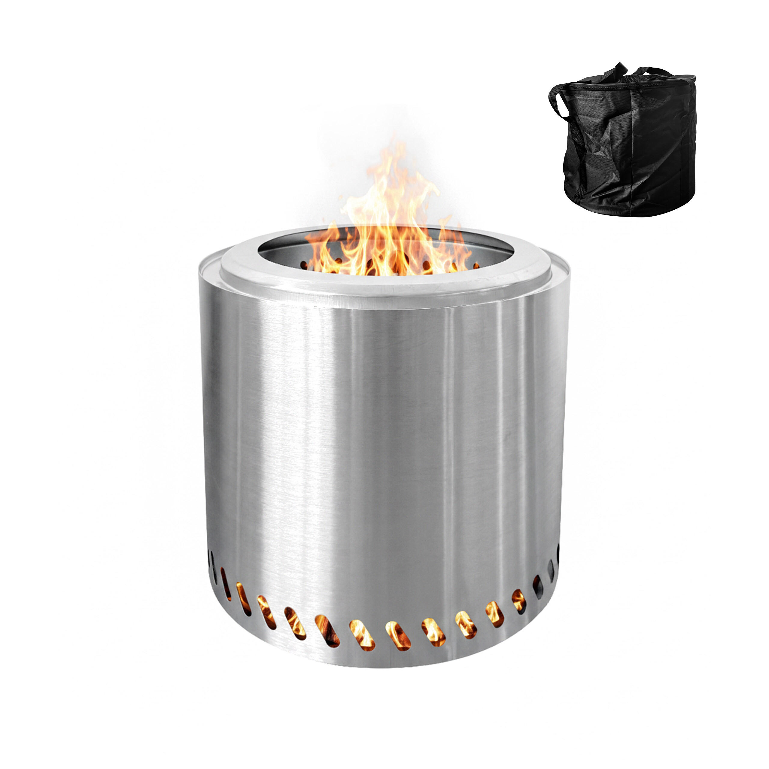 Relaxdays Feuerschale Silber 38x36x38 cm