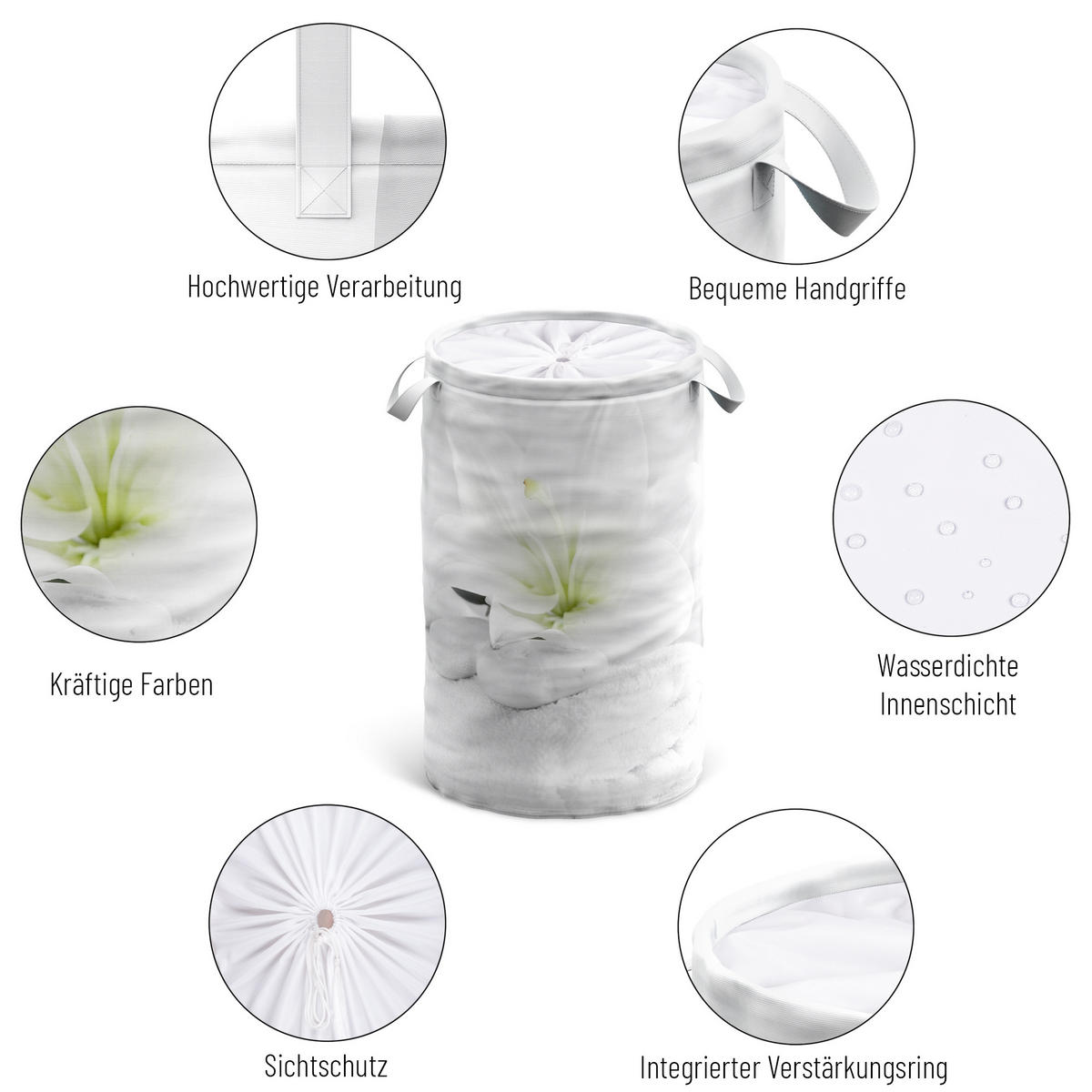 WÄSCHEKORB Good Feeling - Grau, Textil (37/55/55cm) - Sanilo