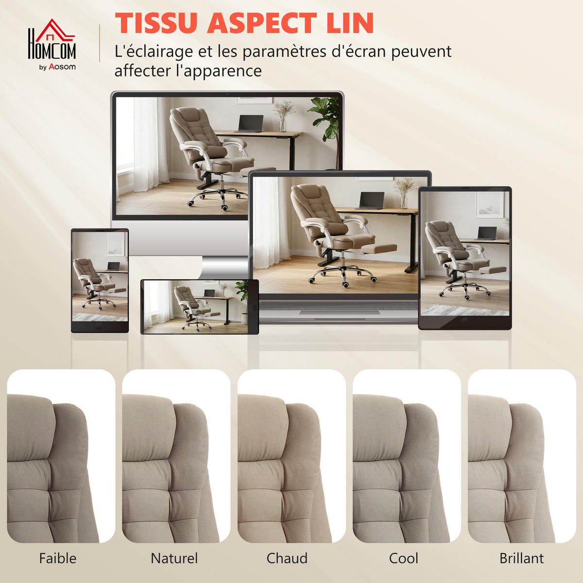 CHEFSESSEL Beige 65.0/70.0/119.0 cm - Beige, Textil (70/119/65cm)