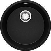 UNTERBAUSPÜLE GRANIT Valletta, 2-er set Schwarz Metallic 46/46 cm 1 Becken + Ablauf-Set ab 50er Unterschrank - Chromfarben/Schwarz Hochglanz, Kunststoff (46/20/46cm) - Primagran