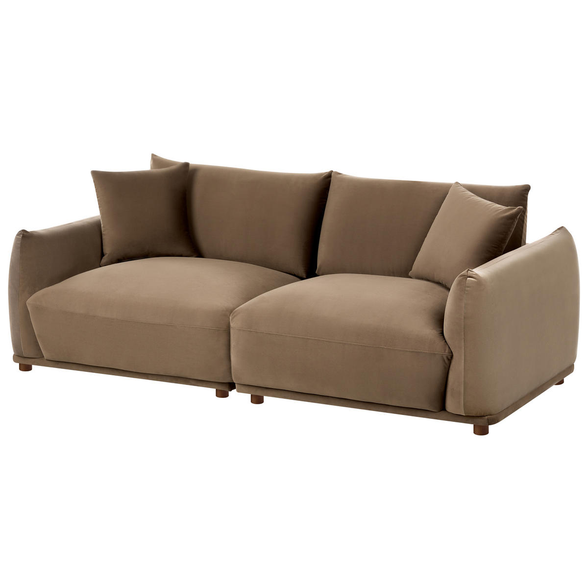 POHOVKA 3-místná Sametová látka Hnědá Jubek - hnědá, textil (214/81/104cm) - Beliani