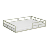 BODENBETT AUS METALL Minno Greige 140x200 mit Matratze - Greige, Metall - VitaliSpa