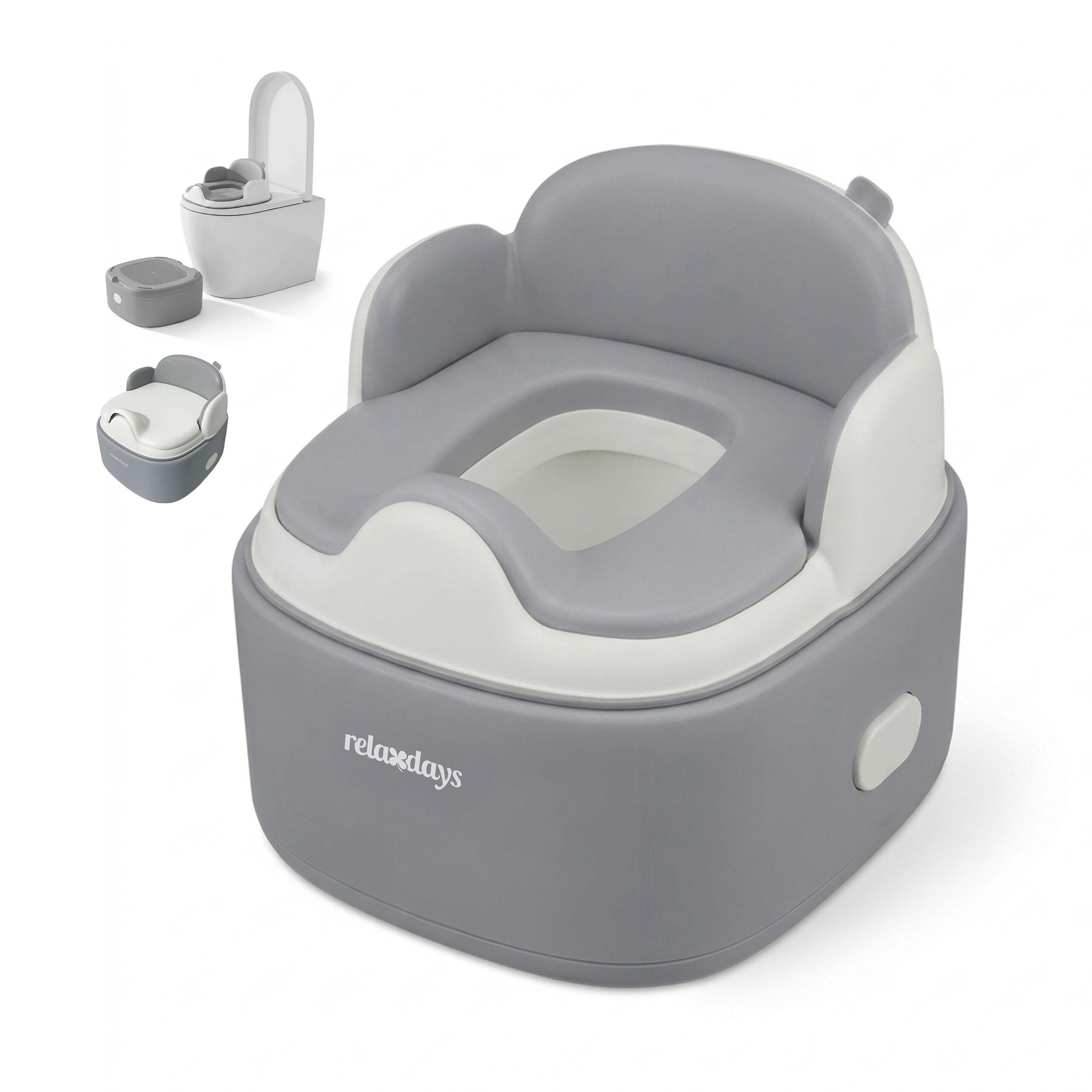 NOČNÍK Sivá Biela 4-v-1 s vekom - viacfarebná, plast (36.5/29cm) - Relaxdays