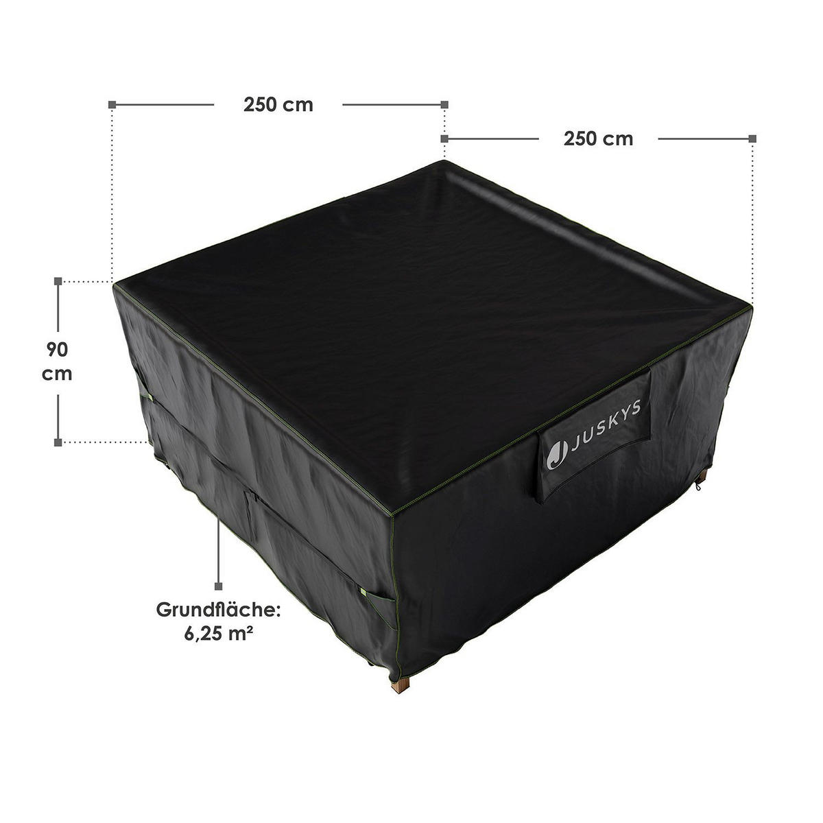 GARTENMÖBELABDECKUNG CoverSafe Pro schwarz - Schwarz, Kunststoff (250/90/250cm) - Juskys