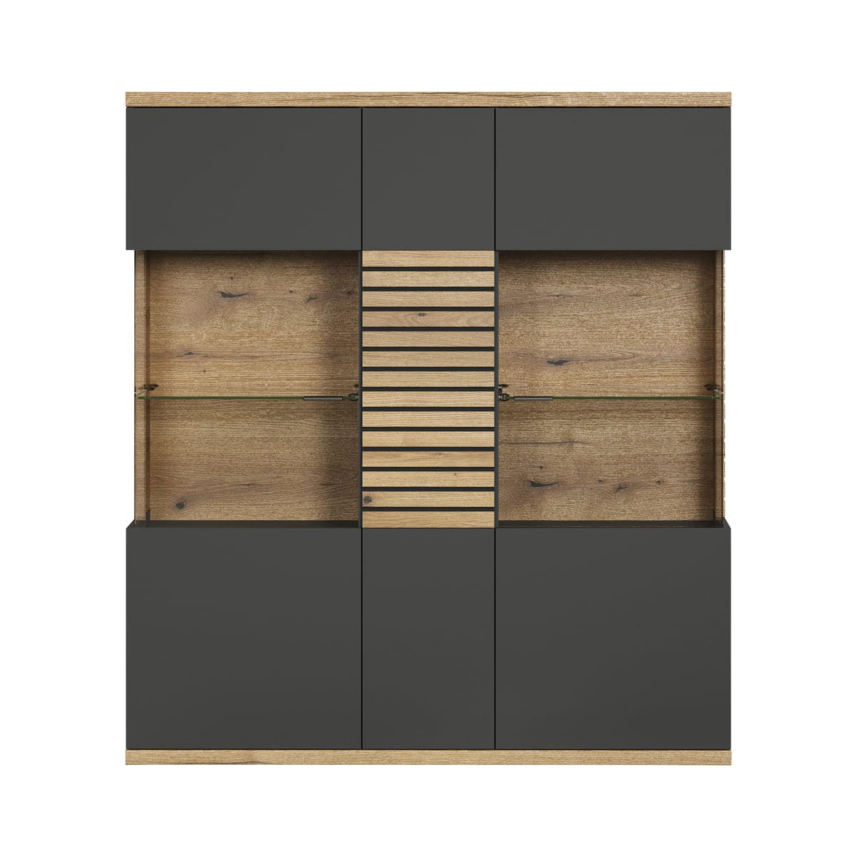HIGHBOARD Norris Anthrazit - Anthrazit, Holzwerkstoff (131/147/38cm) - Trendteam