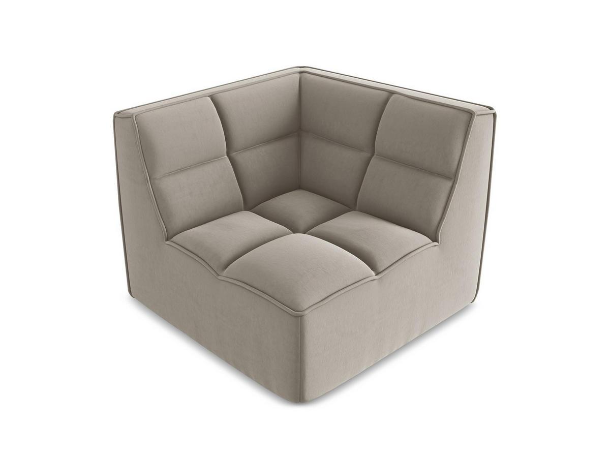 SOFAELEMENT Samt Stoff Grau - Taupe/Schwarz, Kunststoff/Textil (98/75/98cm) - Makamii