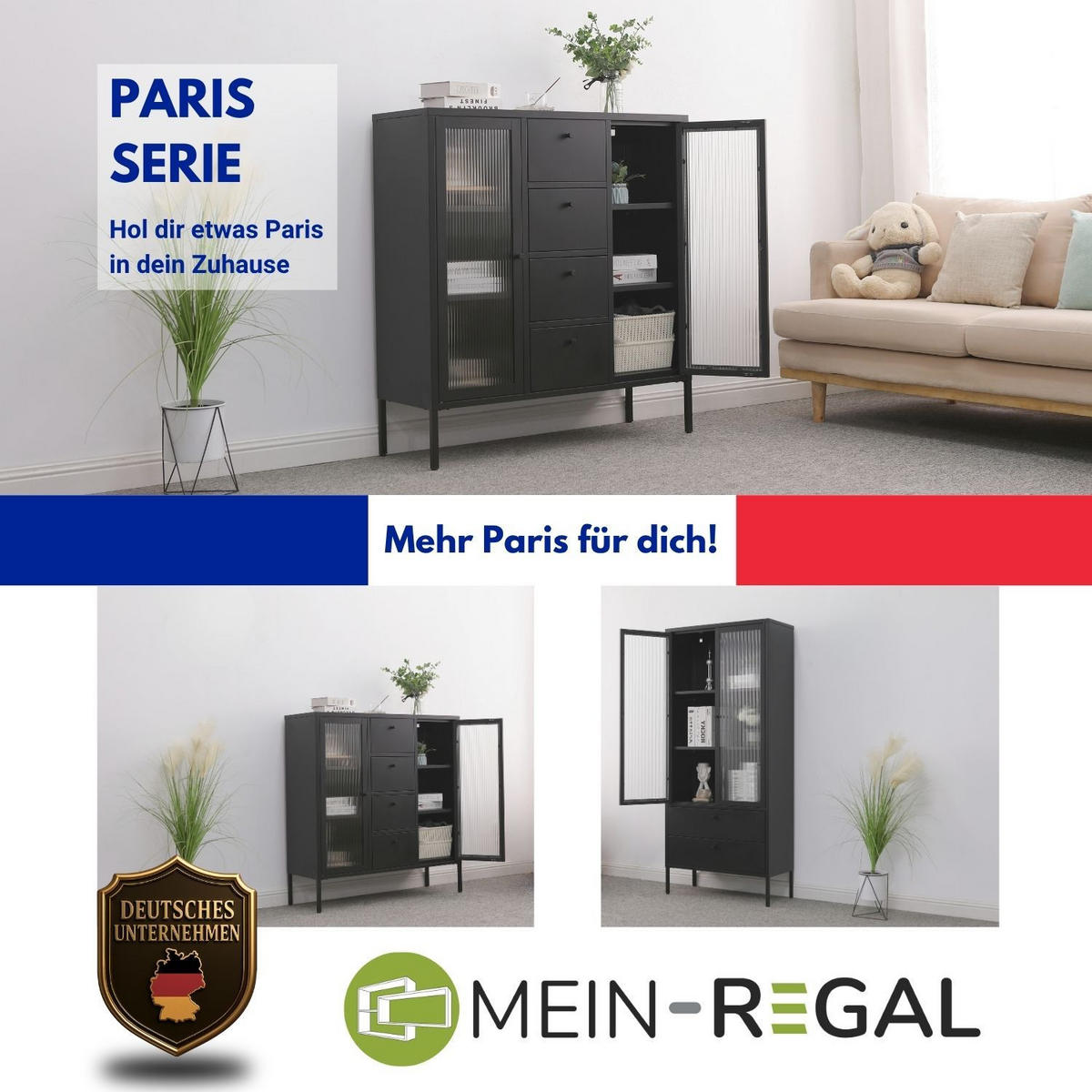 GARDEROBENSCHRANK PARIS Metall Schwarz - Schwarz, Metall (40/180/102cm) - Coemo