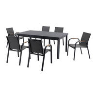 GARTENESSGRUPPE im Set - 6 -Sitzer - Aluminium - anthrazitgrau - ZEYVA - Anthrazit, Metall - Vente-Unique