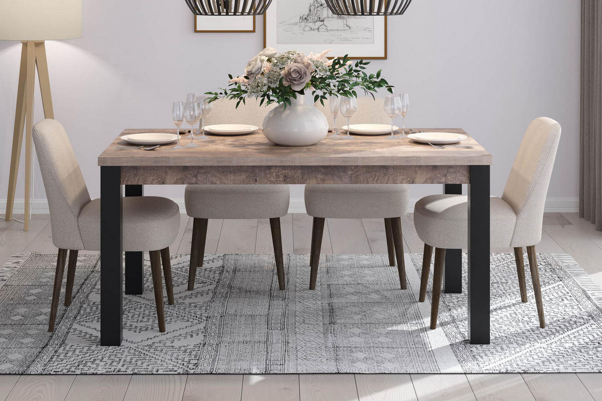 ESSTISCH Emile Eiche Dekor - Eichefarben, Holzwerkstoff (77/160/160cm) - ebuy24