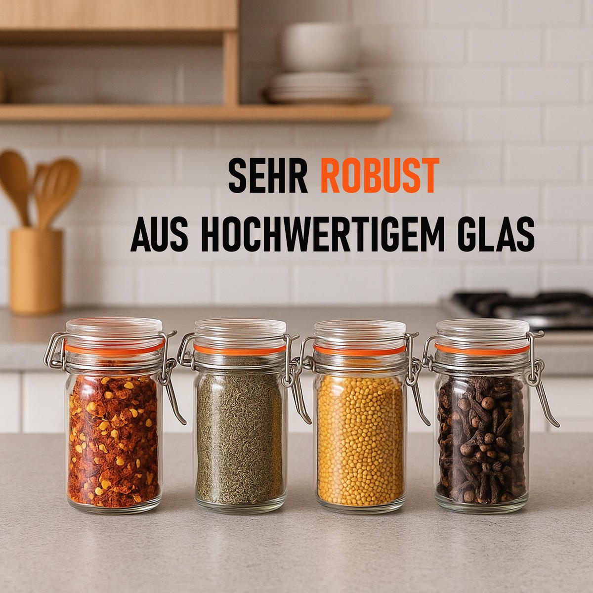 EINMACHGLAS-SET mit Bügelverschluss 70ml 2er-Pack - Transparent, Glas (0.07L)
