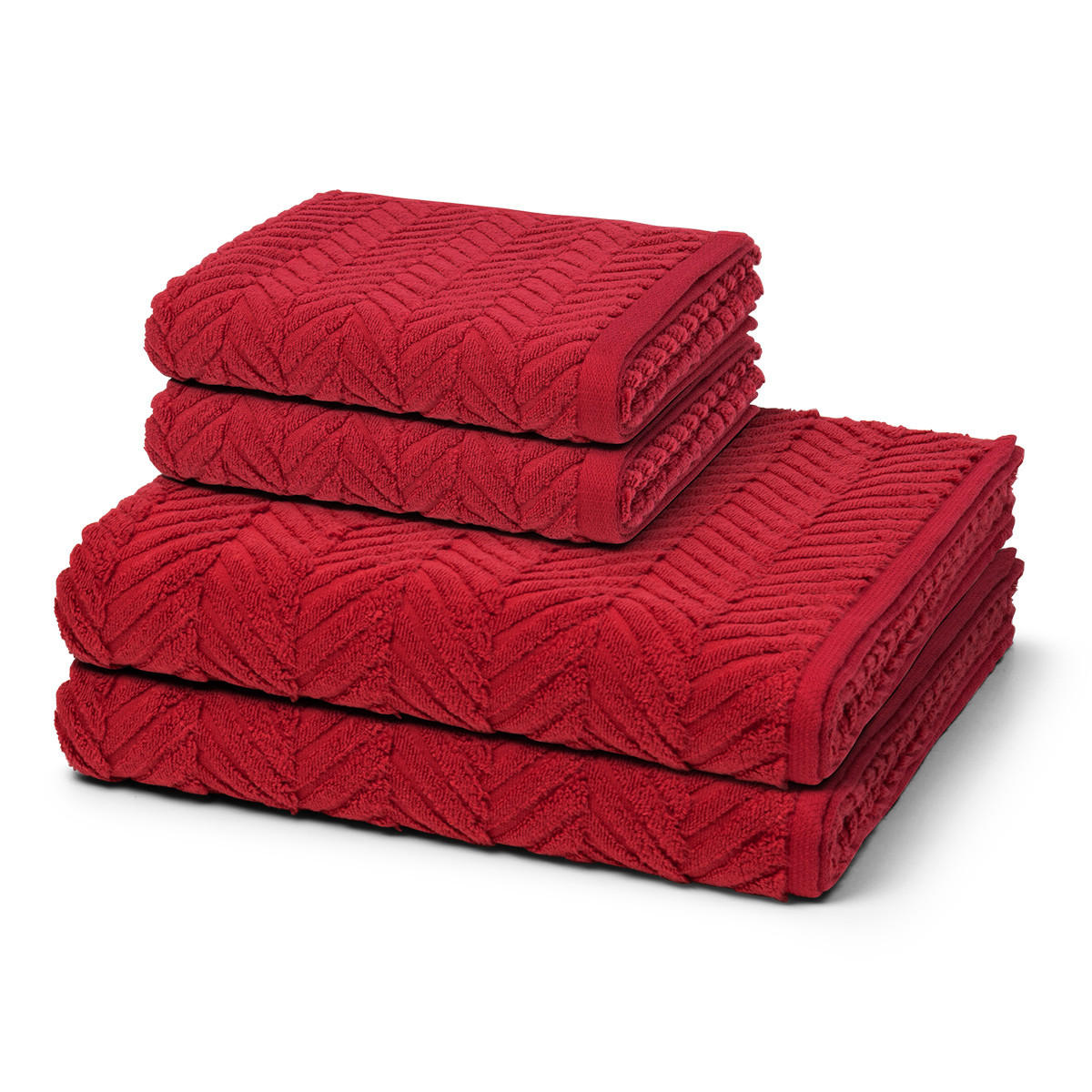 FROTTIERSET Sensual Skin Zopf 4-teilig - Dunkelrot, Textil (50/100cm) - Ross