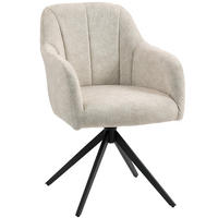 SESSEL Wohnzimmer Drehbar Loungesessel Gepolsterter Getufteter Relaxsessel Beige - Beige, Kunststoff (56/86/63cm) - HOMCOM