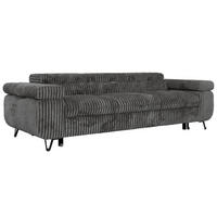 TŘÍMÍSTNÁ POHOVKA PETER 3 s rozkládací funkcí - Šedá Manšestr - šedá/černá, kov/textil (262/76/99cm) - MKS