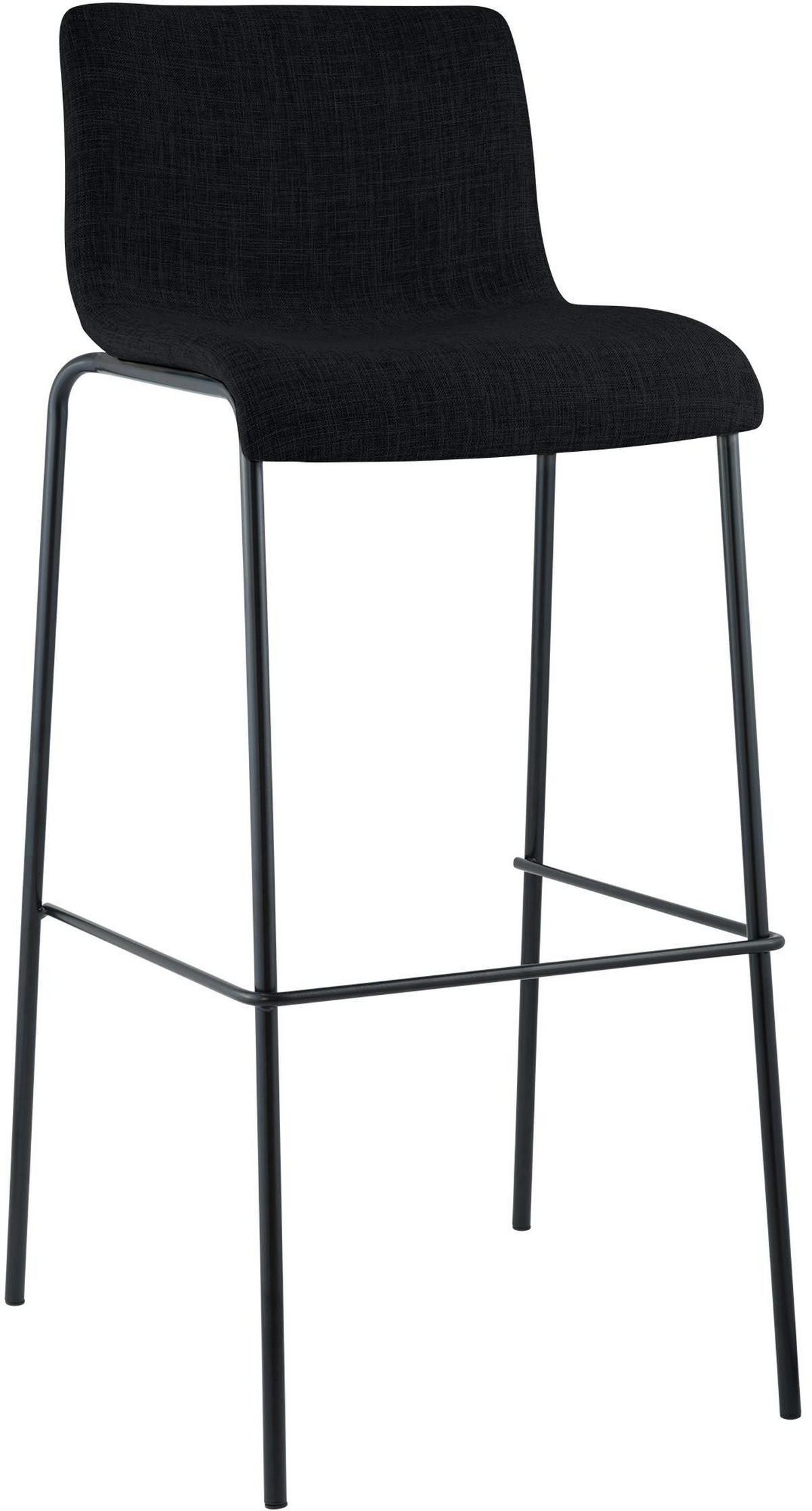 BARHOCKER Stoff Schwarz - Schwarz, Textil/Metall (43/100/48cm) - CLP