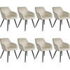 ESSZIMMERSTUHL 8er Set Marilyn 58 x 62 x 82 cm creme/schwarz - Creme/Schwarz, Textil (58/82/62cm) - tectake