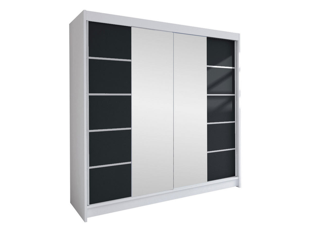 SCHWEBETÜRENSCHRANK Talin V - Silberfarben/Multicolor, Holzwerkstoff/Metall (180/215/58cm) - MIRJAN24