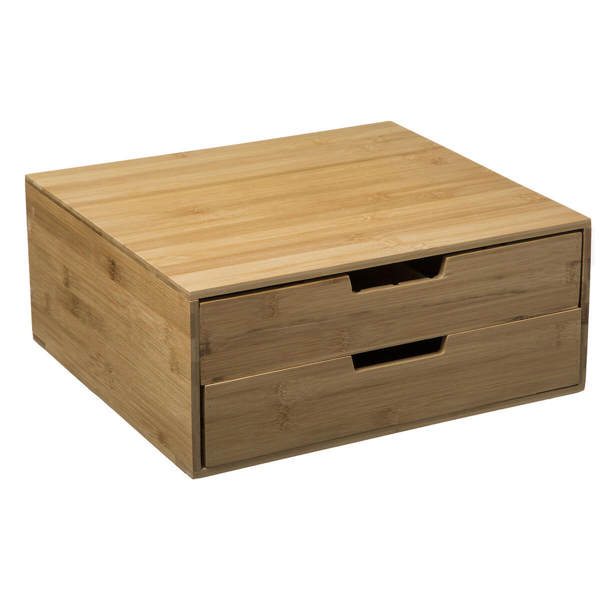 KAFFEEKAPSEL-REGAL mit 2 Schubladen, Bambus, MDF, 34 x 31 cm - Schwarz, Holz - 5five Simply Smart