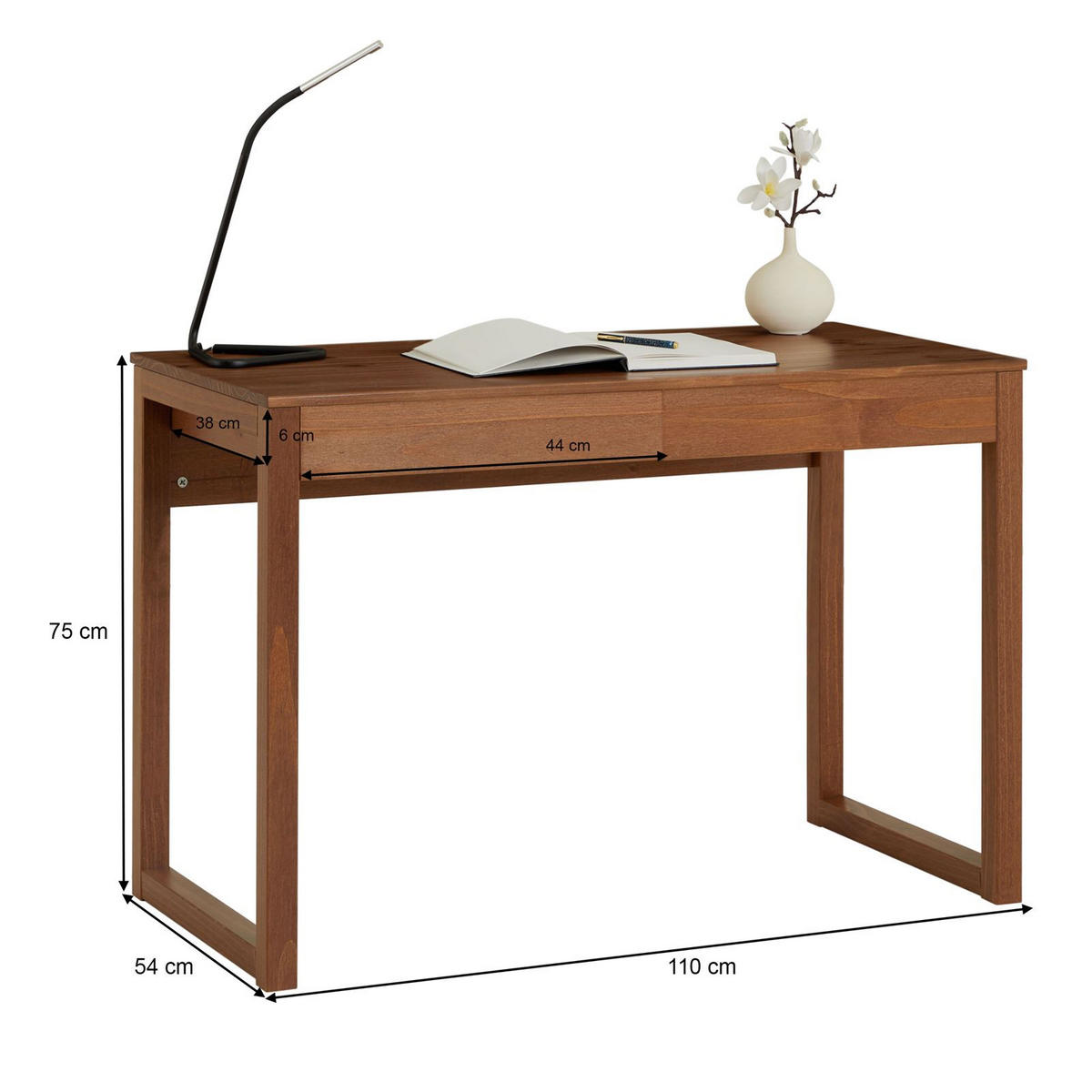 SCHREIBTISCH NOAH Kastanie - Kastanienfarben, Holz (54/110/75cm) - IDIMEX