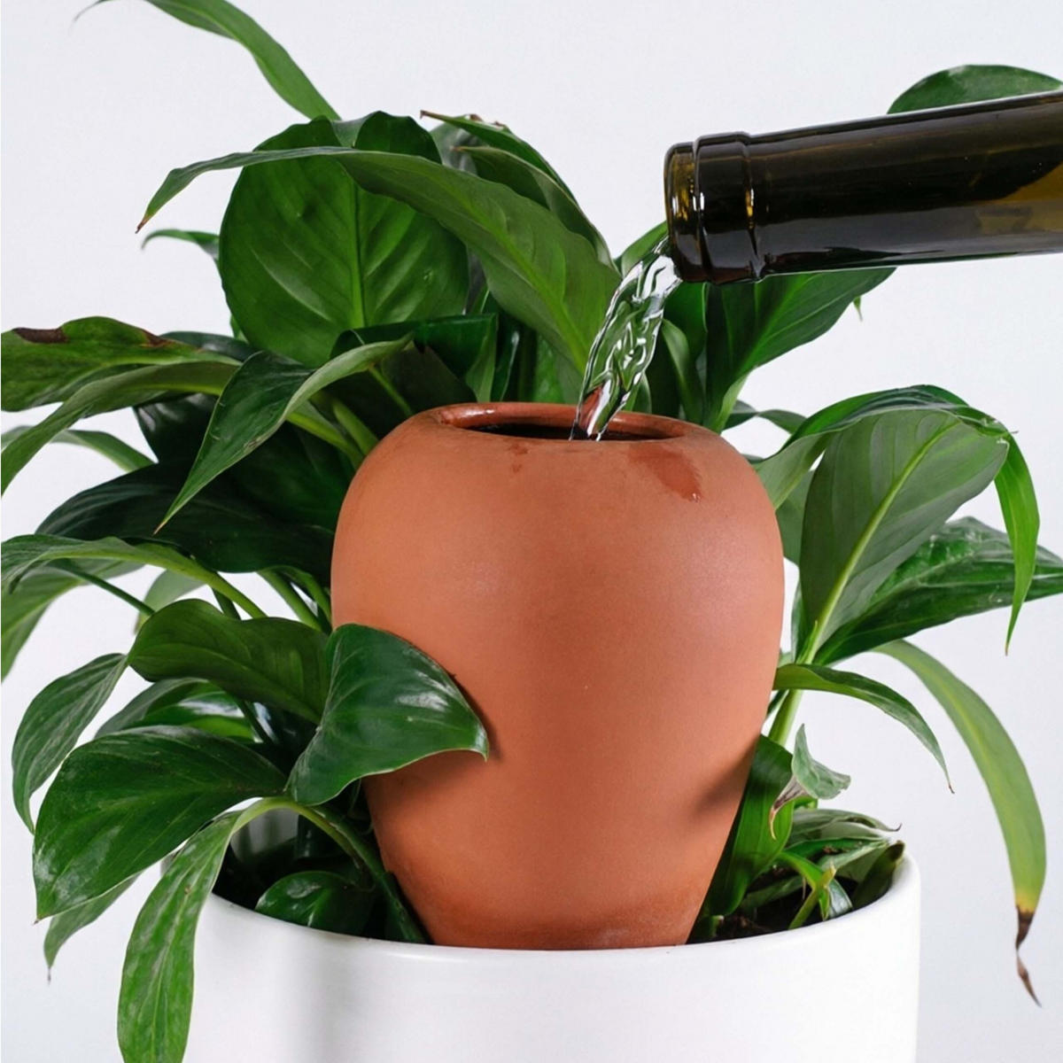 ZAVLAŽOVAČ Prírodná 4-dielny-set keramika korok 350 ml - svetlohnedá, prírodné materiály/keramika (8/16/8cm) - Relaxdays