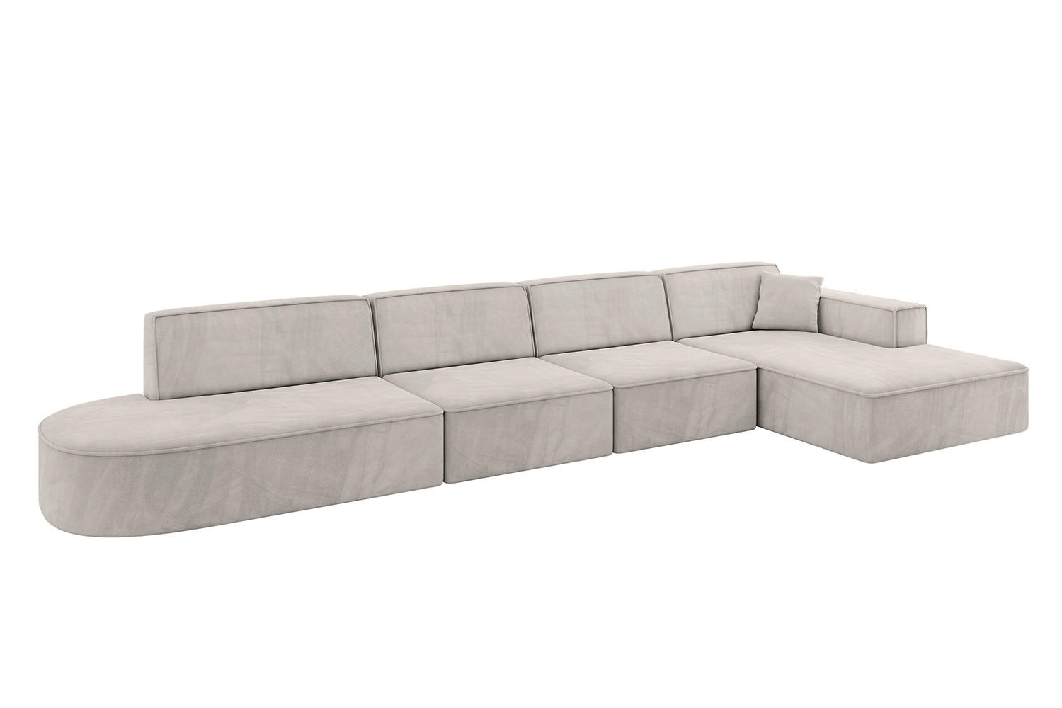 ALTDECOR ROHOVÁ SEDACÍ SOUPRAVA s otomanem vpravo IREA-L3-v4 – 413 × 171 × 79 cm světle hnědá