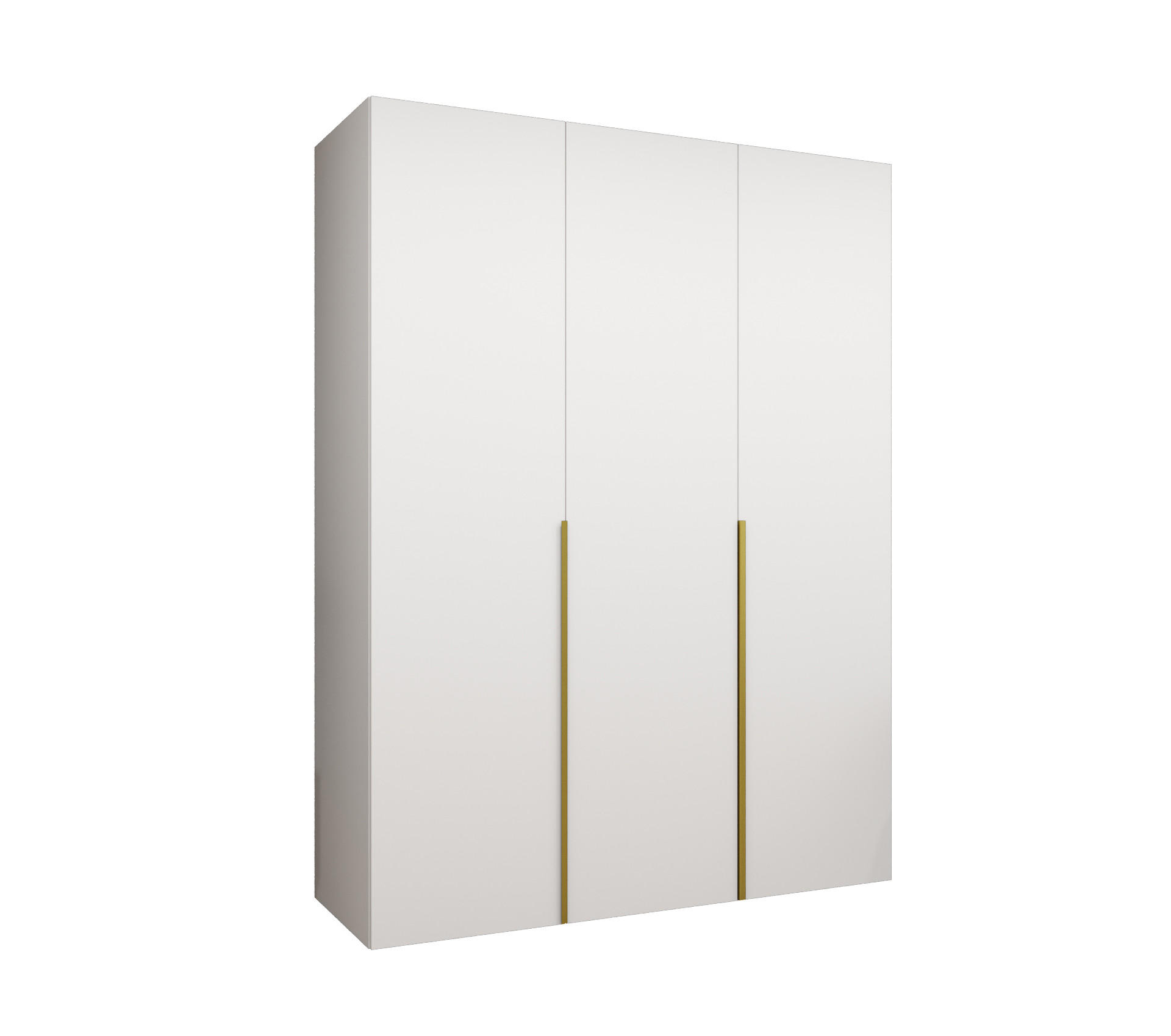 DREHTÜRENSCHRANK 202/150/52 3-türig - Goldfarben/Weiß, Holz (150/202/52cm) - Abiks Möbel