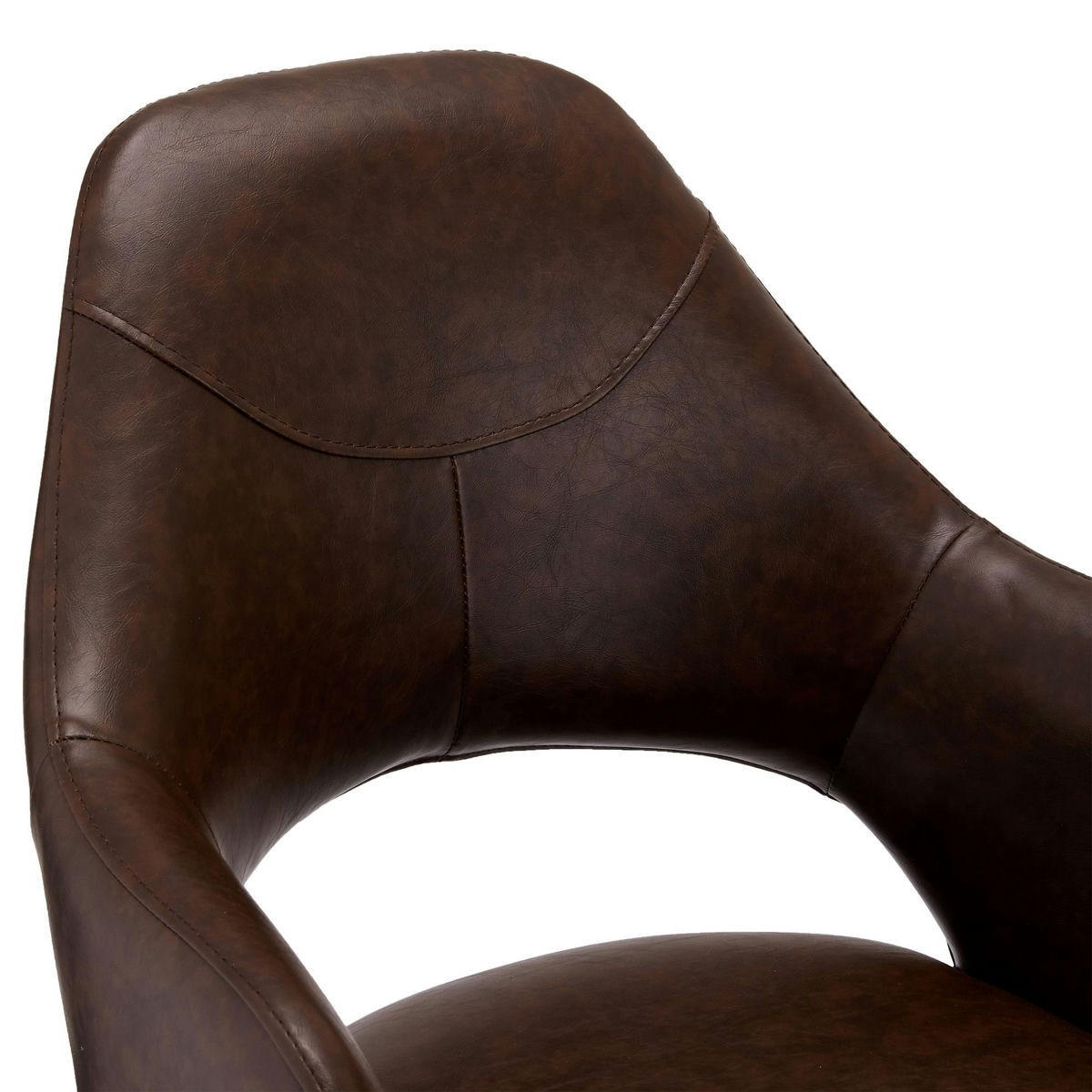 STUHL-SET 2 Stück in Kunstleder - Schwarz/Braun, Textil/Metall (59/89/64cm) - Furnhouse