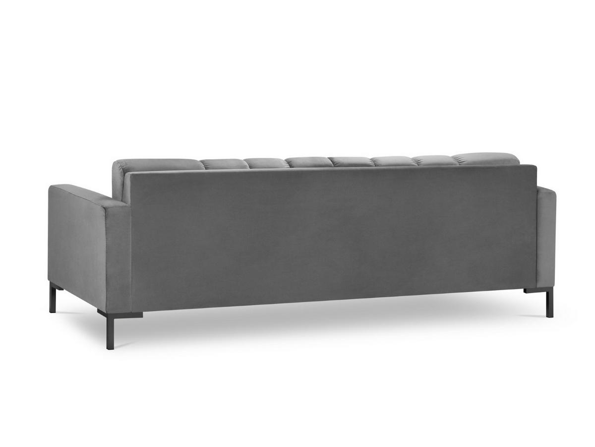 SOFA Mamaia aus Samt hellgrau 4 Sitzplätze - Hellgrau, Textil (92/75/217cm) - Micadoni