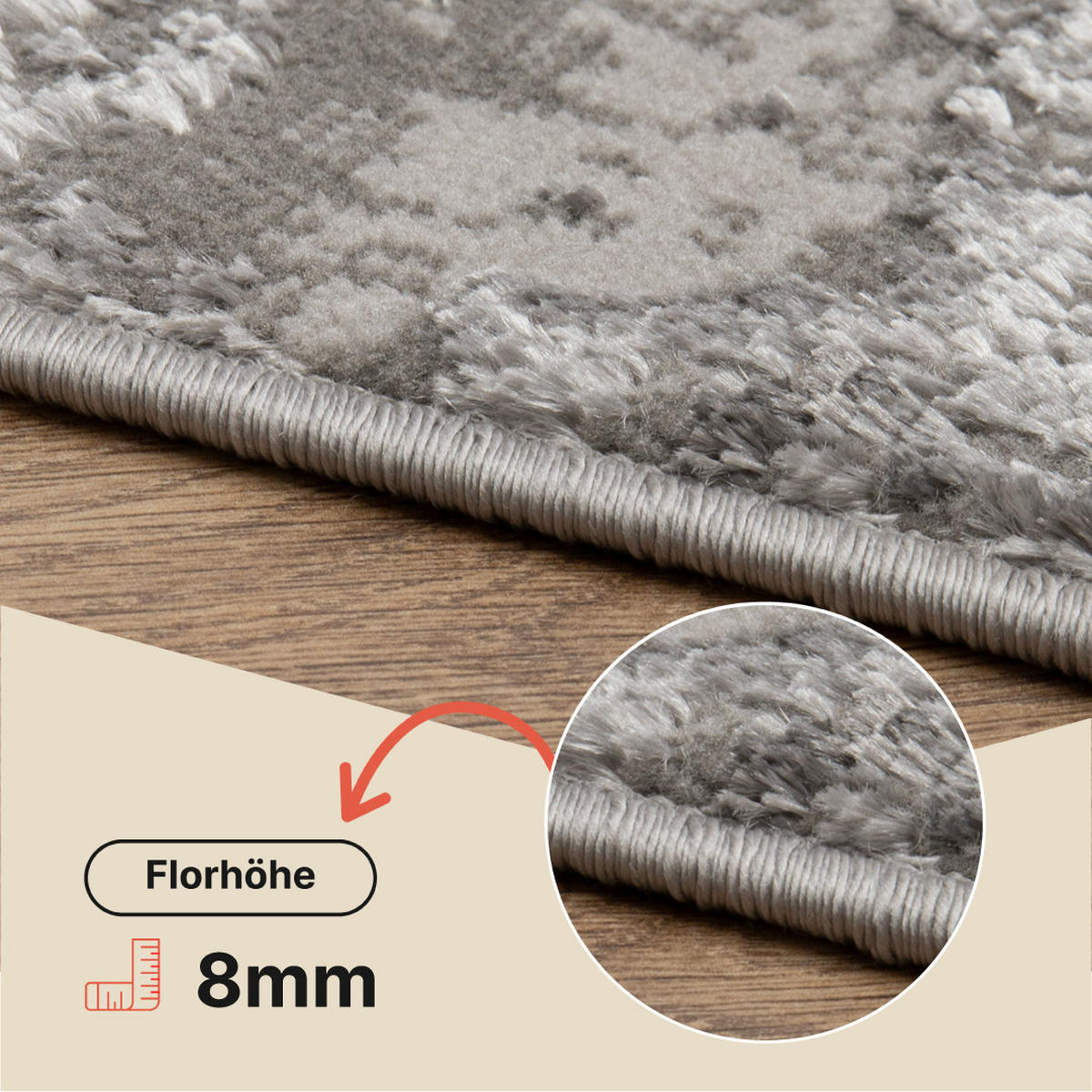 TEPPICH CRYSTAL Dunkelgrau 200/300 cm - Dunkelgrau, Textil (200/300cm) - Tapiso
