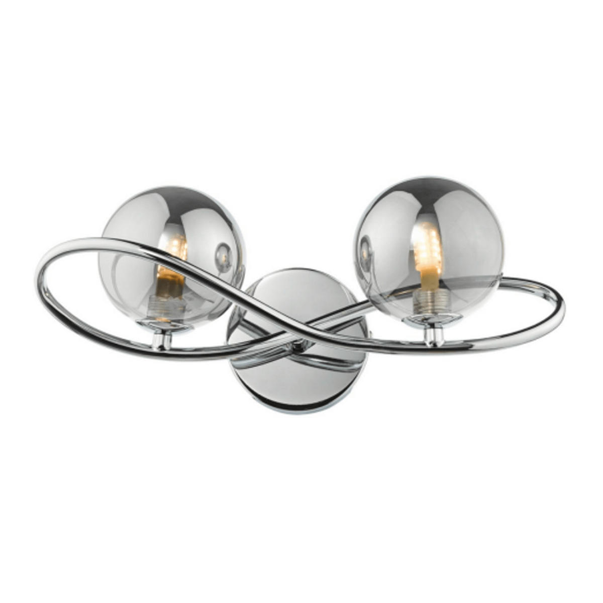 WANDLEUCHTE Novale, Silber/Chrom, 37.5cm - Chromfarben, Glas (15/16/37.5cm) - KOSILUM