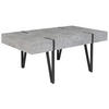 COUCHTISCH Betonoptik/schwarz rechteckig 60/100 cm Adena - Schwarz/Grau, Holzwerkstoff (100/60/43cm) - Beliani