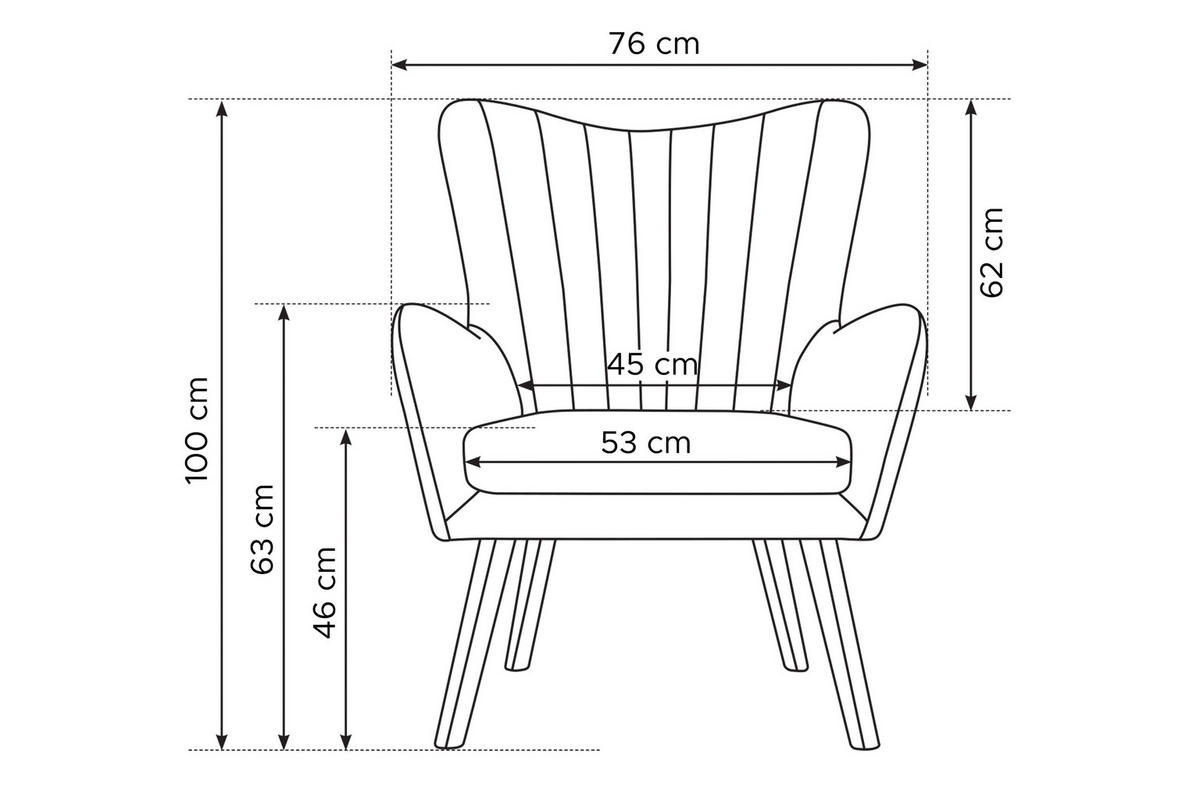 OHRENSESSEL GADI Velourstoff, Gelb - Gelb/Schwarz, Holz/Textil (76/100/78cm) - KONSIMO®