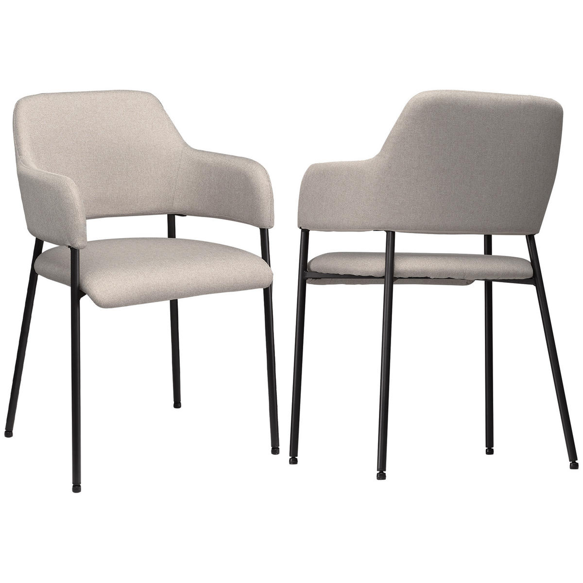 ESSZIMMERSTÜHLE, Polyester, Stahl - Beige, Kunststoff/Metall (54/84/54cm) - HOMCOM